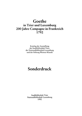 Goethe Sonderdruck