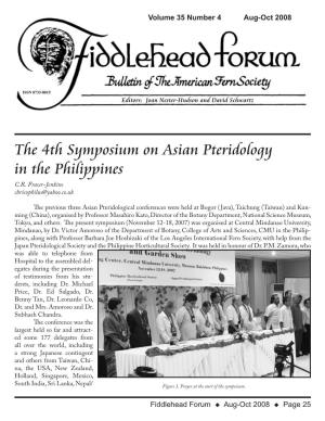 The 4Th Symposium on Asian Pteridology in the Philippines C.R
