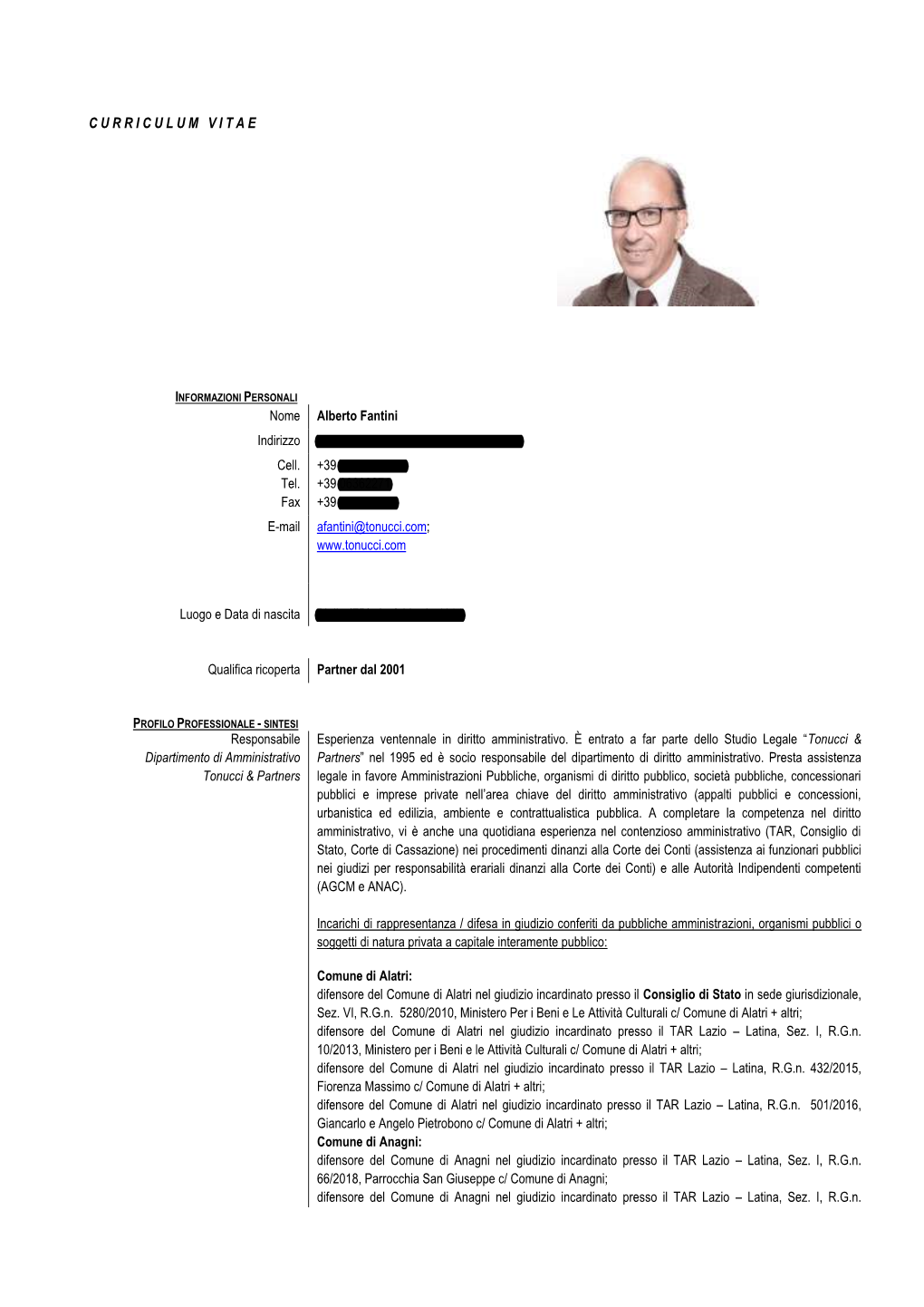 CV Avv Alberto Fantini Aggiornato