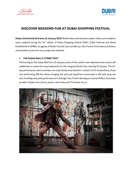 Discover Weekend Fun at Dubai Shopping Festival