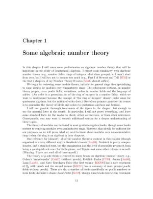 Some Algebraic Number Theory
