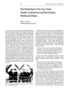 Paul Scheerbar T 'S the Gray Cloth: Gender, Architecture and The