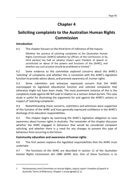 Chapter 4 Soliciting Complaints to the Australian Human Rights Commission