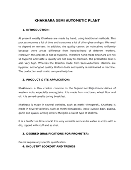 Khakhara Semi Autometic Plant