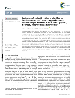 Evaluating Chemical Bonding in Dioxides for the Development Of