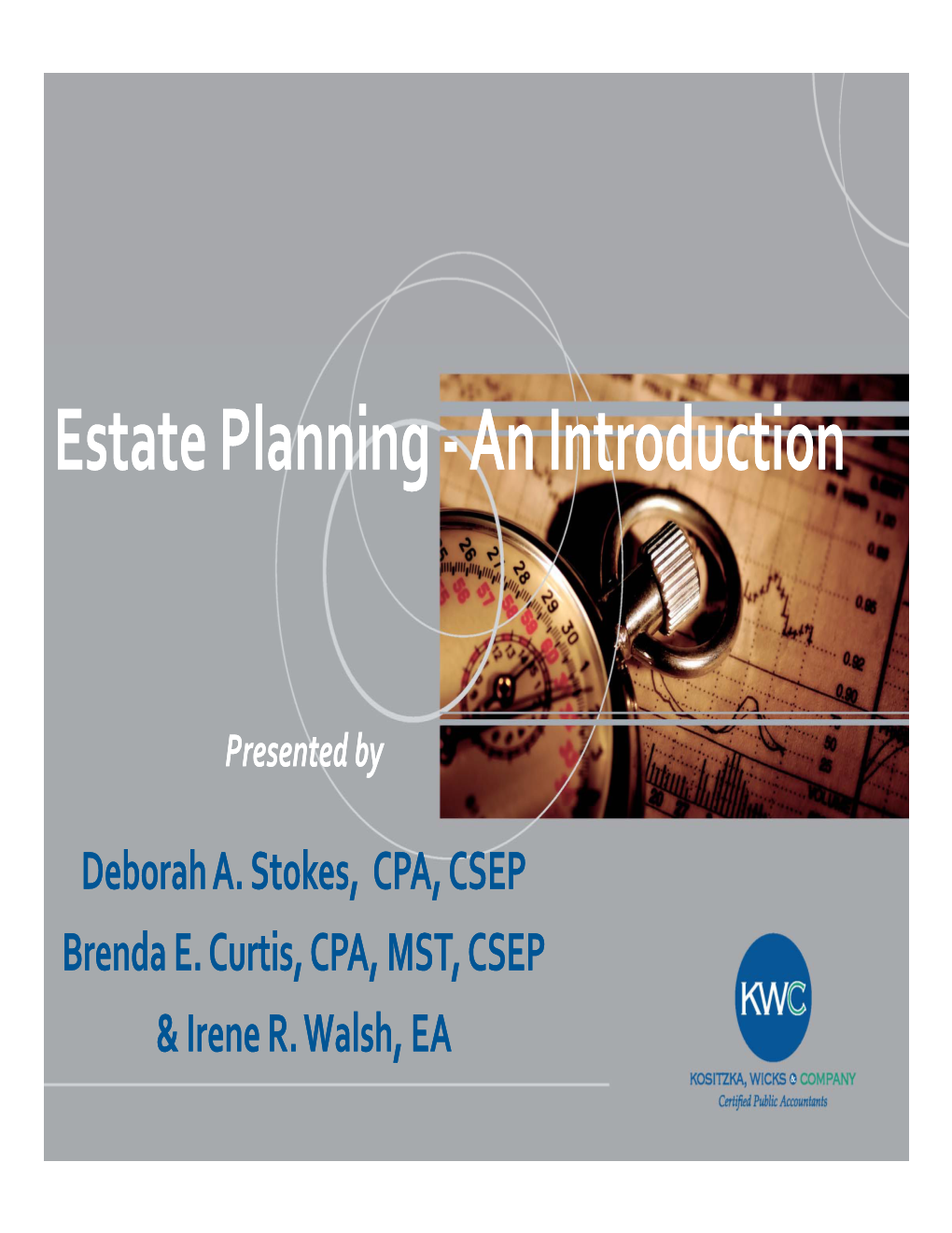 Estate Planning ‐ an Introduction