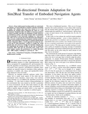 Bi-Directional Domain Adaptation for Sim2real Transfer of Embodied Navigation Agents