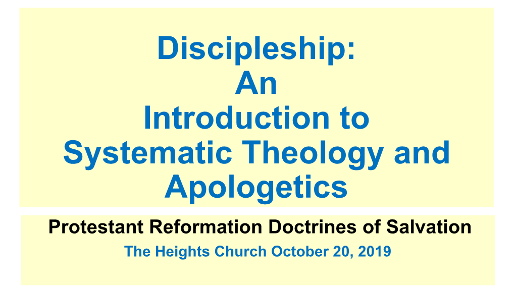 Key Protestant Doctrines