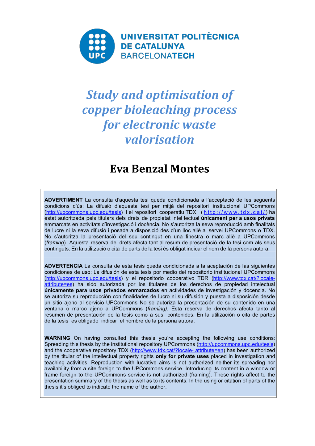 Study and Optimisation of Copper Bioleaching Process for Electronic Waste Valorisation