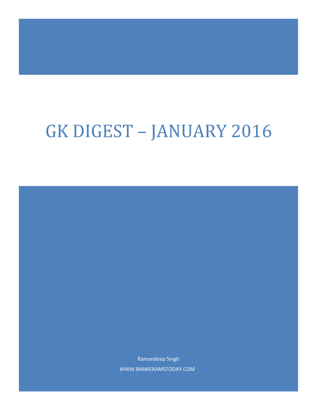 Gk Digest – January 2016