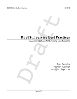 Restful Service Best Practices 02/10/12