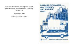 Increased Automobile Fuel Efficiency and Synthetic Fuels: Alternatives for Reducing Oil Imports