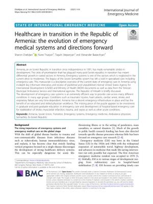 Healthcare in Transition in the Republic of Armenia: the Evolution