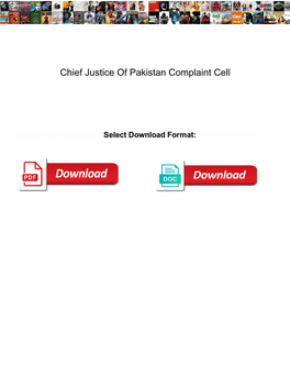 Chief Justice of Pakistan Complaint Cell