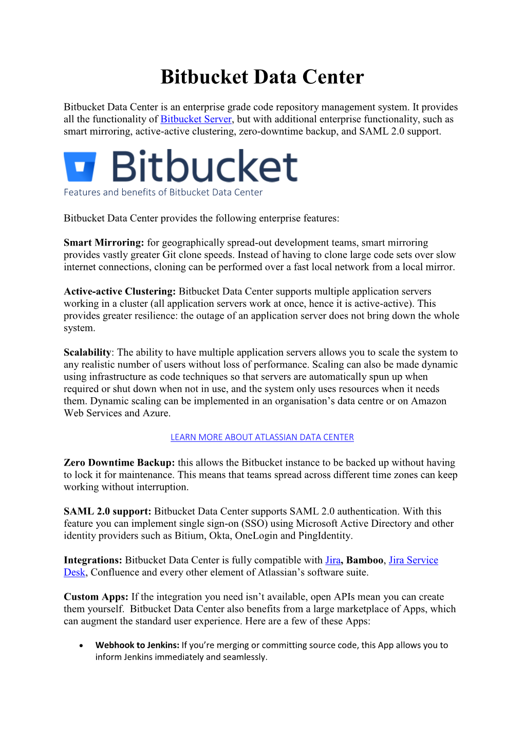 Bitbucket Data Center