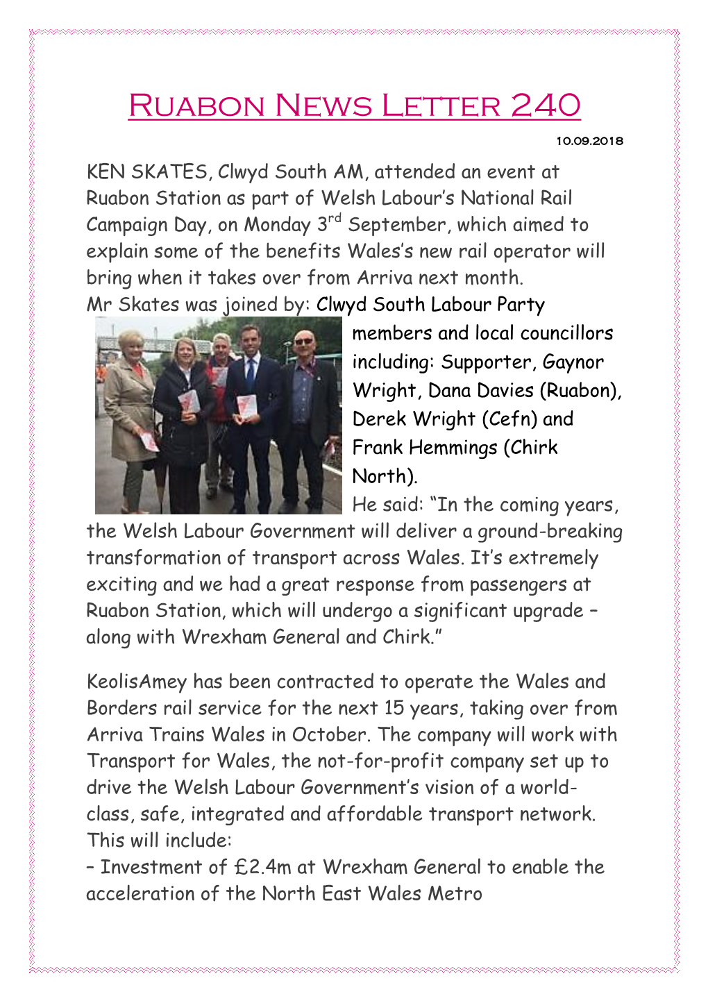 Ruabon News Letter 240