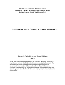 External Habit and the Cyclicality of Expected Returns