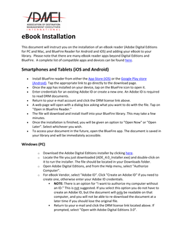 Ebook Installation