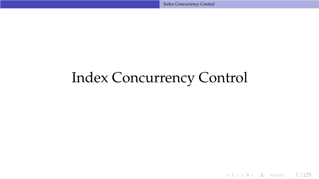 Index Concurrency Control