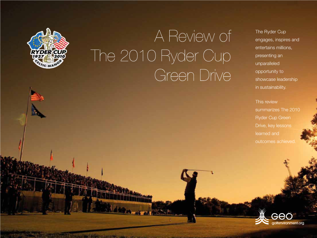 A Review of the 2010 Ryder Cup Green Drive