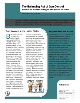 The Balancing Act of Gun Control How Can We Maintain Our Rights and Protect Our Lives?