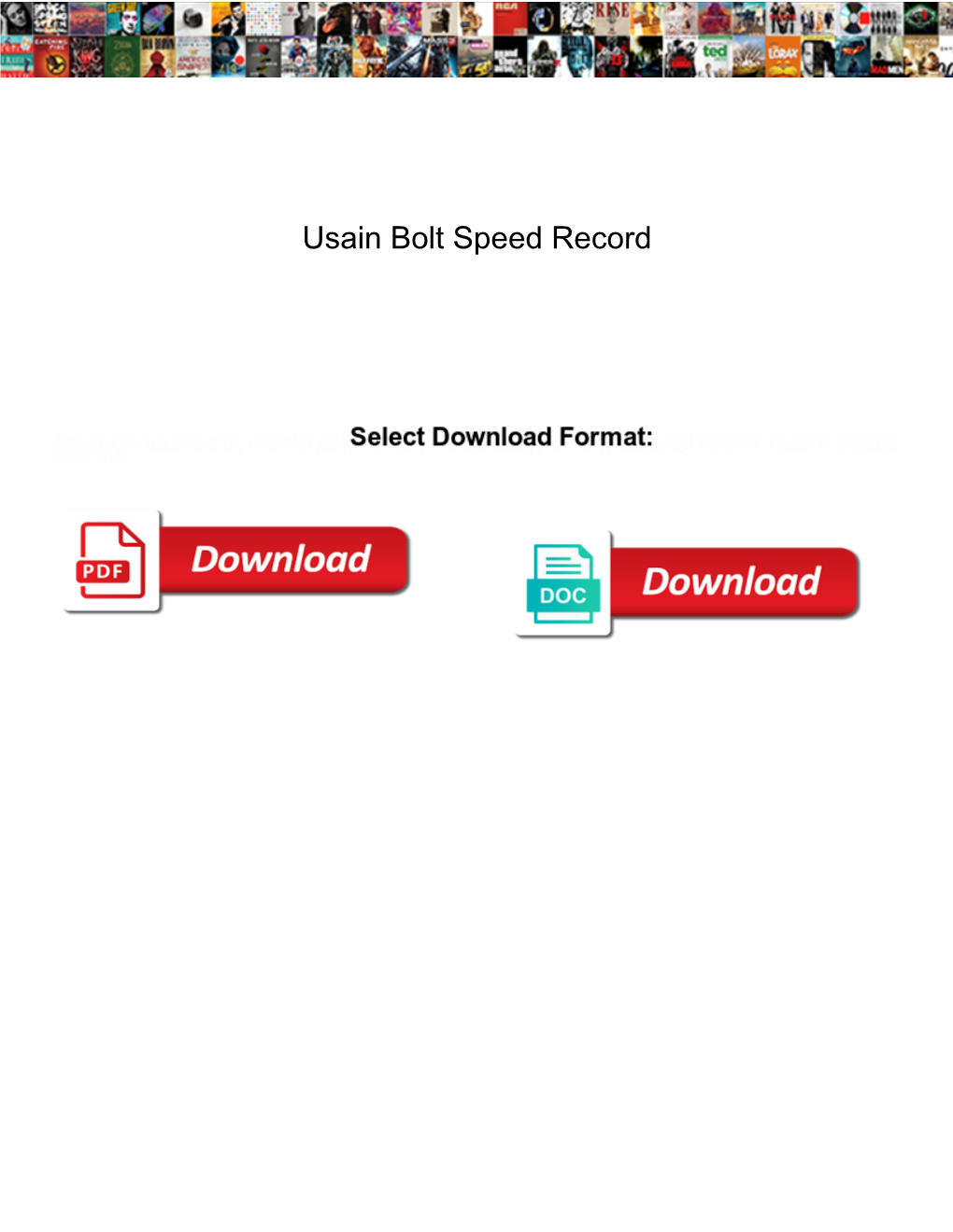 Usain Bolt Speed Record