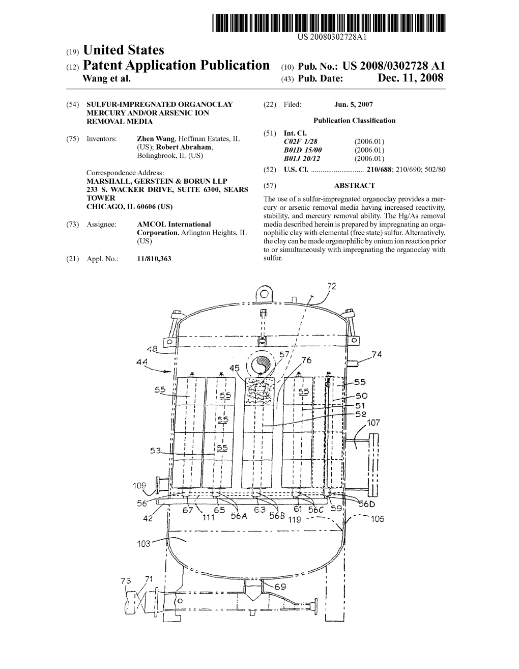 (12) Patent Application Publication (10) Pub. No.: US 2008/0302728A1 Wang Et Al