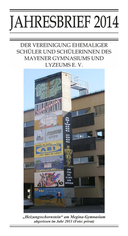 Der Vereinigung Ehemaliger Schüler Und Schülerinnen Des Mayener Gymnasiums Und Lyzeums E