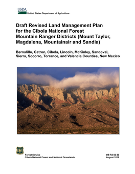 Cibola National Forest Mountain Districts Plan Revision Preliminary