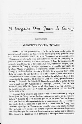 El Burgalés Don Juan De Garay