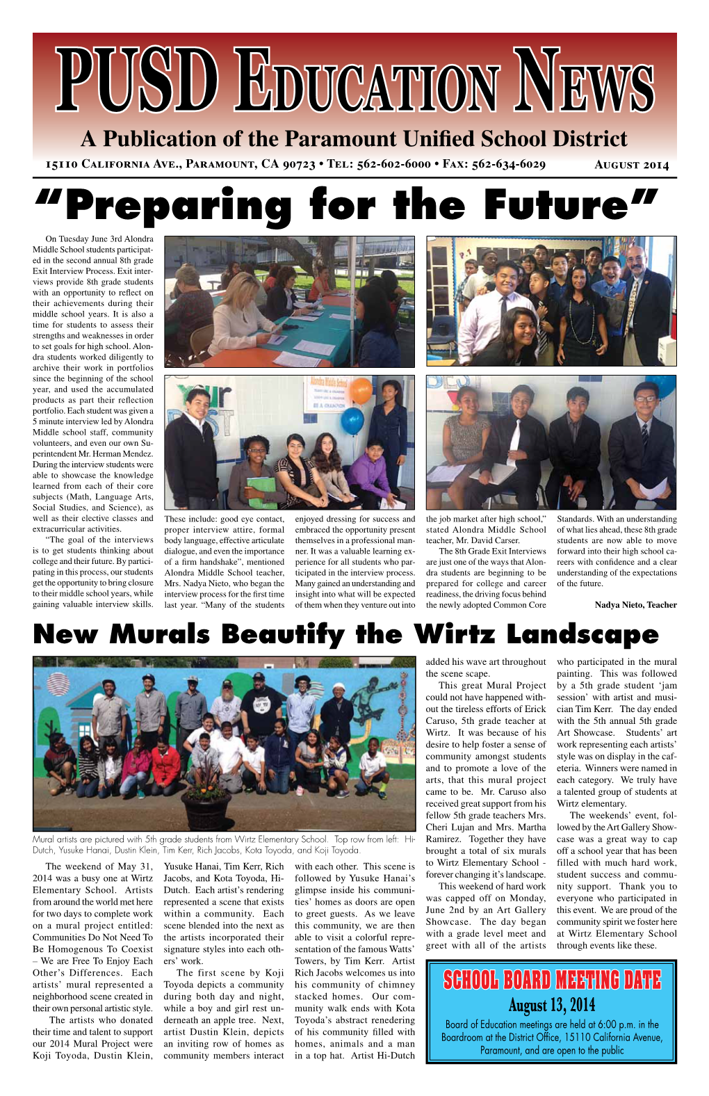 2014-08-PUSD Ed News