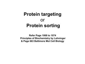 Protein Targeting Or Protein Sorting