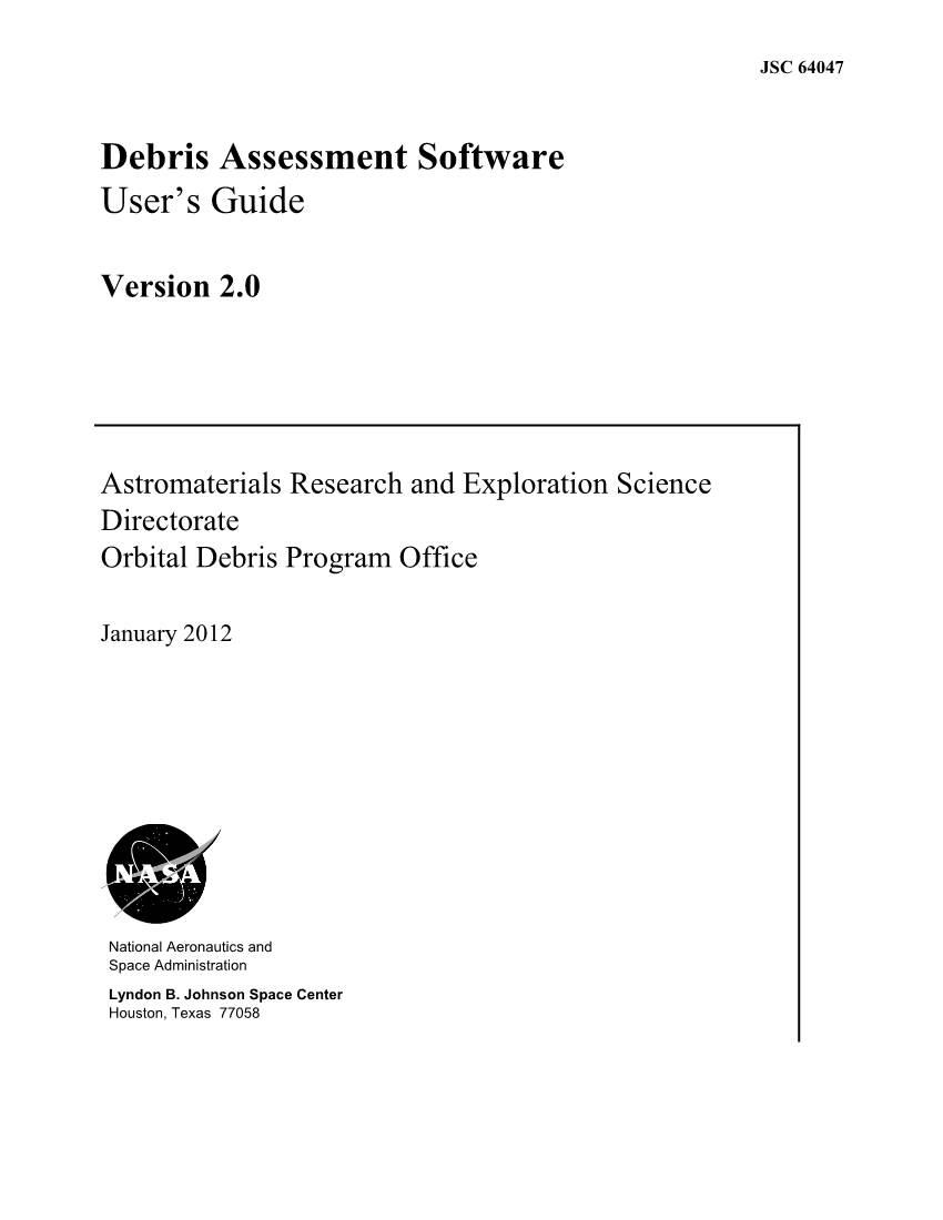 Debris Assessment Software User’S Guide