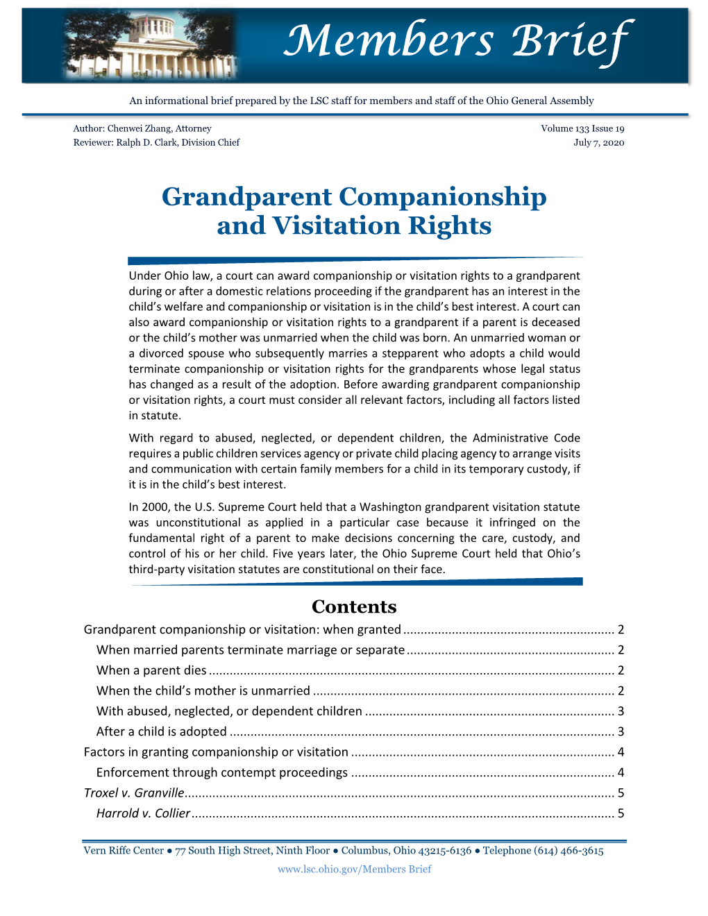 Grandparent Companionship and Visitation Rights