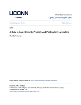 Celebrity, Property, and Postmodern Lawmaking