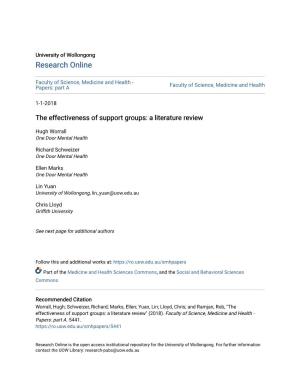 The Effectiveness of Support Groups: a Literature Review
