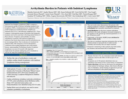 Arrhythmia Burden in Patients with Indolent Lymphoma