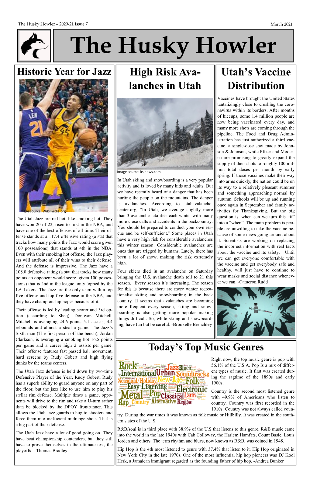 The Husky Howler – 2020-21 Issue 7 March 2021