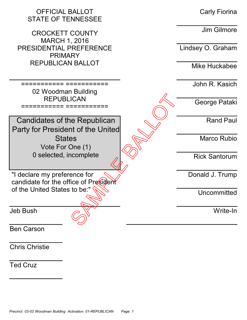 Candidates of the Republican Party for President of the United States