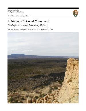 El Malpais National Monument Geologic Resources Inventory Report