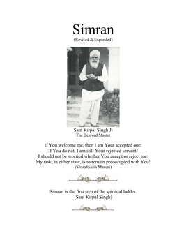 Sant Kirpal Singh Ji the Beloved Master