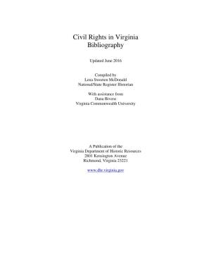 Civil Rights in Virginia Bibliography