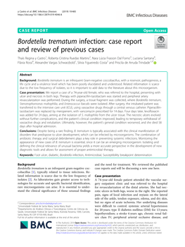 Bordetella Trematum Infection: Case Report and Review of Previous Cases