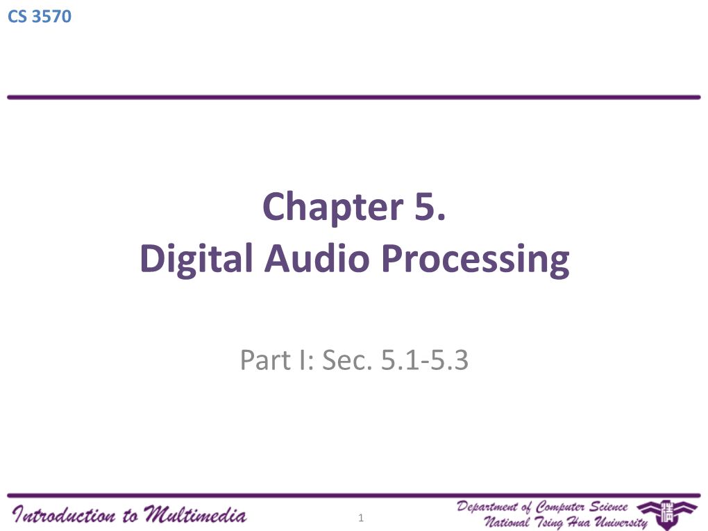 Chapter 4. Digital Audio Processing