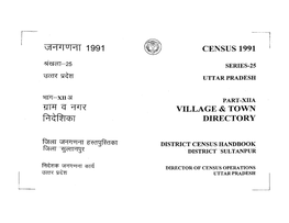 District Census Handbook, Sultanpur, Part XII-A, Series-25, Uttar Pradesh