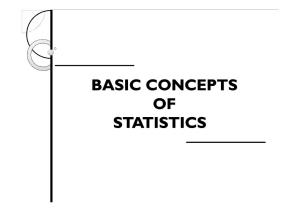 Basic Concepts of Statistics