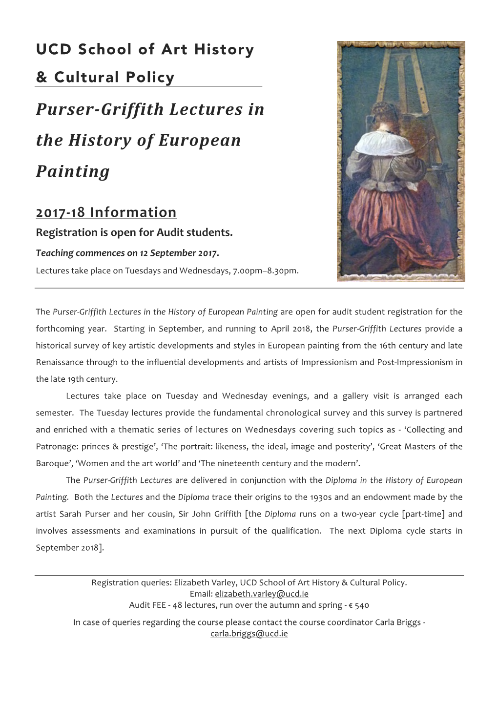 Purser-Griffith Lectures in the History of European Painting