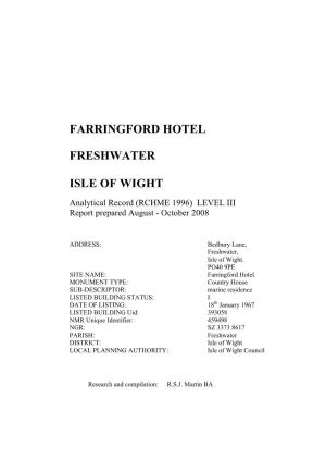 Farringford Hotel Freshwater Isle of Wight
