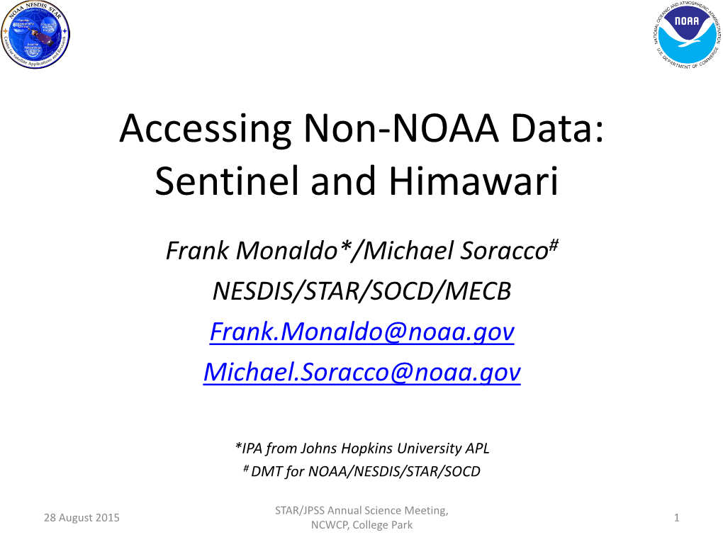 Accessing Non-NOAA Data: Sentinel and Himawari