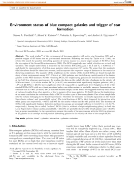 Environment Status of Blue Compact Galaxies and Trigger of Star Formation